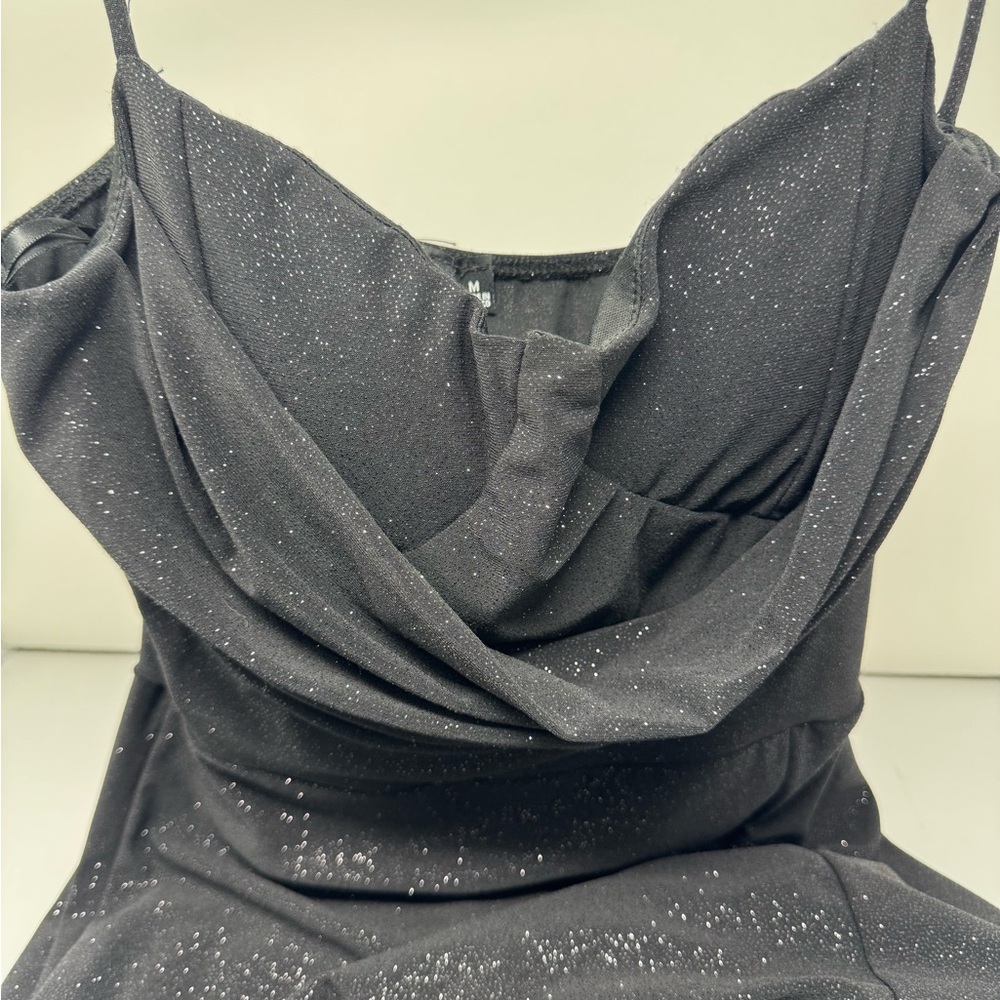Windsor Black Strapless Glitter Dress
